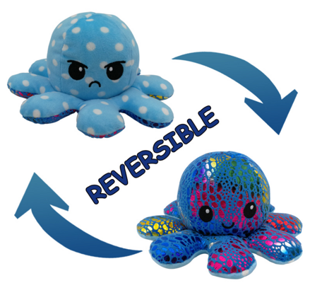 Obojstranná chobotnice -modrá se třpytkama