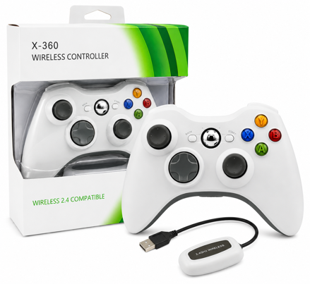 Bezdrôtový ovládač XBOX 360 / PC 2,4 GHz biely