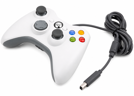 Xbox 360 káblový ovládač biely