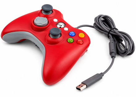  Xbox 360 káblový ovládač červený