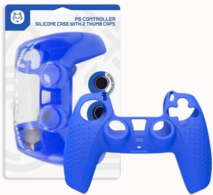 Silikonový obal pro ovladač PS5 modrý + kloboučky