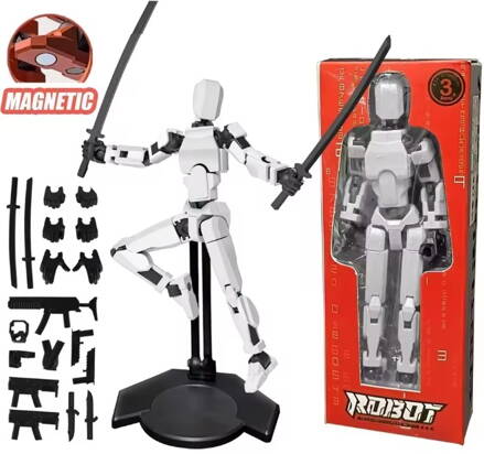 Akční postavička Robot + zbraně Bílý MINI