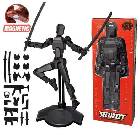 Akční postavička Robot + zbraně černý MINI