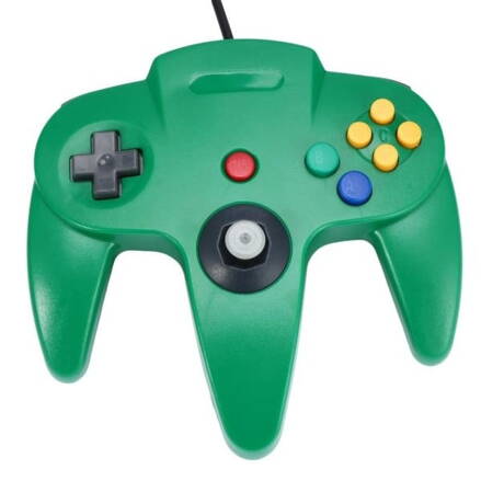 USB N64 Design PC ovládač - zelená